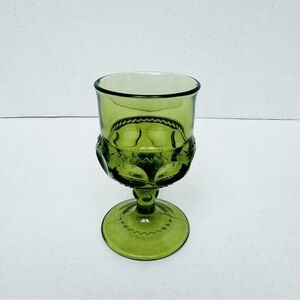 Indiana Glass - Green Kings Crown Thumbprint Glass